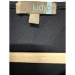 JudyP VNeck 3/4 sleeve Long Sleeve Solid Black Double Lined Basic Tee Size Small Photo 4