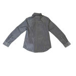 Michael Kors Blue & White Striped Long Sleeve Zip-Up Collared Blouse Size XS Photo 3