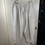 IXIMO Women’s Baggy Pleated Harem Pants Linen Cotton Size XXL NEW Lagen Look White Photo 1