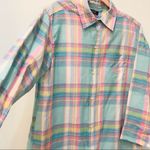 Lauren Ralph Lauren Notch Collar Plaid Sleep Shirt sz small Pink Photo 4