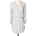 Rails  Jasmine Mini Dress in Marine Blue Stripe Linen Blend Smocked Waist Size S Photo 1