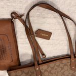 Coach Reversible Brown / Signature Large Tote Bag with Matching Pochette in EUC! Photo 9