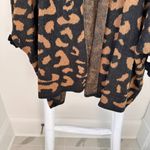 Dress Up Nora Luxe Knit Leopard Ruffle Open Cardigan SZ M Photo 3