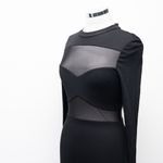 STAUD Falcon Mesh Panel Long Sleeve Maxi Dress Black Size M Size M Photo 9