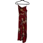 Petal and Pup NWT  Floral Satin Doriah Midi Dress Women's Wine Size US 4 Photo 1