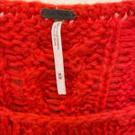 Free People  Red orange Wildfire Fluff Sweater size Medium Photo 2