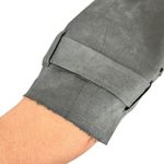 Love for Humanity Couture Black Label Faux Suede Gray Belted Trench Coat Sz XL Photo 4