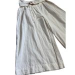 Anthropologie Pinstripe Palm Beach Belted Crop Pants Cream Size 10 Photo 4