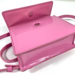 Off-White  Baby Jitney Patent Leather Top Handle Shoulder Satchel Bag Pink NEW Photo 7