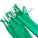 Saks 5th Avenue Saks Fifth Avenue Kelly Green Fuzzy Scarf Fringe Oversized Cozy Warm Bold Photo 2