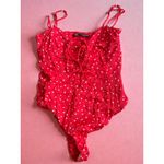 ZARA  Red White Star Print Bodysuit Size Medium Photo 2