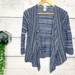 Faded Glory  Blue & White Boho Lightweight Open Front Cardigan Size Small Photo 1