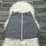 Elie Tahari Gray Laser Cut Wool Skirt Photo 5