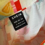 SheIn Cottagecore Patchwork Crop Top L | Tomato Lemon Strawberry Fruit Ruffle Blouse Photo 3