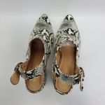 Chase and Chloe  Fame 1 Snakeskin Slingback Chunky Heels Pointed Toe Mules Sz 8.5 Photo 3