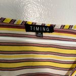 Timing Faux Wrap Blouse Yellow Red Stripes Photo 9