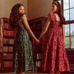 Hill House  The Ellie Nap Midi Dress Emerald Green Botanical XS Dainty Holidays Photo 5