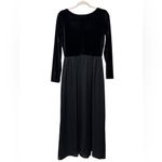 Laura Ashley Vintage Black Velvet Maxi Dress Size 10 | Long Sleeve Evening Gown Photo 4