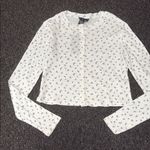 White and blue floral button up top Size XL Photo 0