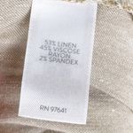 J.Jill  Linen Stretch Pants Flat Front Slit Ankle Macademia Tan Size Small Photo 6