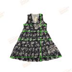 Evereve  Giana Cotton Tiered V-Neck Sleeveless Shift Dress Black Ivory Size M Photo 6