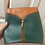 Vera Pelle Green BROWN Leather Purse  Italian Crossbody Handbag Photo 0
