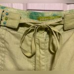 Sigrid Olsen  Green Linen Roll Tab Cropped Pants Photo 2