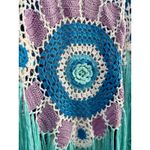 NWT No. 1 Los Angeles Granny Square Crochet Fringe Kimono Duster Boho Hippie Med Photo 3
