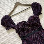 Self Portrait NWOT  Plumetis Black & Red Polka Dot Mini Dress US 6 Photo 3