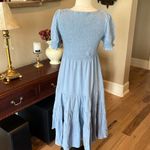 Allegra K Powder Blue Smocked Midi Dress New Photo 5