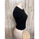 Popular 21 Black Ribbed Lettuce Hem Crop Top Size M Size M Photo 3