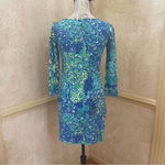 Lilly Pulitzer Marlowe Peacock T-Shirt Dress Blue Green Boatneck Size XS Photo 3