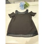 Cooper and Ella  Cold Shoulder Top Sheer‎ Black Blouse Party Casual S Photo 3