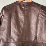 Bernardo  Bronze Metallic Zipper Leather‎ Jacket Womens Size Large Photo 6