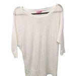Lilly Pulitzer Lilly Pulizter Linen Boat Neck 3/4 Sleeve Dolman Knit Top Womens Size XS White Photo 0
