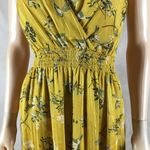 London Times Golden Floral Smocked Waist Midi Dress Size 2 Photo 2