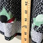 LuLaRoe  L pullover short sleeve v-neck hi low shirt rose design black white back Photo 1