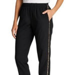 100% silk Twelfth Street Cynthia Vincent Black Jogger Pants Women’s Size L Size L Photo 0