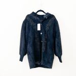 NWT VINTAGE RARE Fur Embellished h Black Winter Coat Medium Photo 0