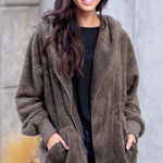 Hem & Thread Hooded Sherpa Jacket Photo 0