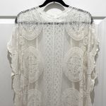 Boutique Ivory Short Sleeve Open Front Long Duster Lace Cardigan Size undefined Photo 4