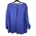 Soft Surroundings Topanga Top Blouse Size L Purple Linen Cotton Crinkle Gauze Photo 1