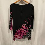 Adorable flowy pink black mini dress Style & Co fish flowers stretchy tunic Photo 4