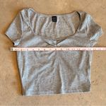 SheIn  Heather Gray Ruched Crop Top Photo 5