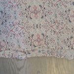 Torrid geometric design flowy top strappy back blouse in cream, pink and black size 00 (M/L,10). Photo 7