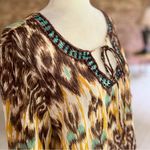 Club Z Animal Print Brown Multi Sequin Swim Beach Coverup L Tan Size L Photo 14