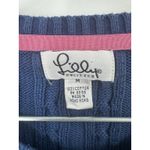 Lilly Pulitzer VTG  Cable Knit Y2K Sweater Women Medium Blue Preppy Retro 1980s Photo 2