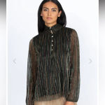Johnny Was Johnny‎ Was Forever Young Sexy Sheer Metallic Blouse size 2X Photo 6
