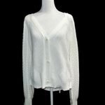 Sweet creamy White Women's cable knit Sweater Size L Photo 1