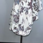 Olivaceous  White Purple Floral Babydoll High Low V Neck Blouse Medium NWT Photo 9